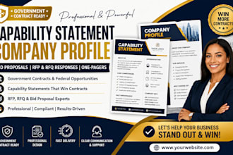 design a capability statement and company profile for government bids