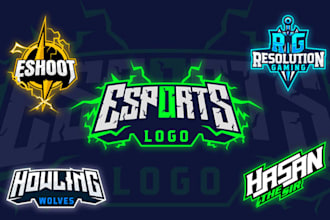 design initial esports, gaming, clan, and twitch logo