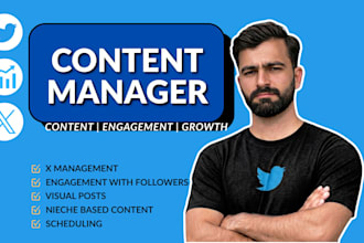 do x twitter management with valueable content  posts  threads and visuals