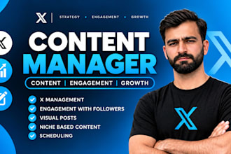 do x twitter management with valueable content  posts  threads and visuals