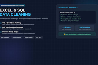 clean and prepare your messy excel or sql data for analysis