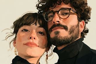 design couple portrait illustration