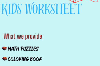 design kids worksheet and activities pages