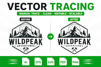 do vector tracing, redraw, image to vector, vector logo, vectorize image,