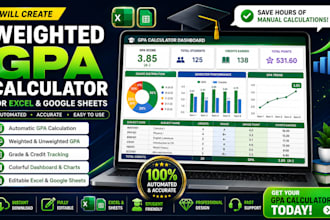 create a custom weighted gpa and grading calculator spreadsheet