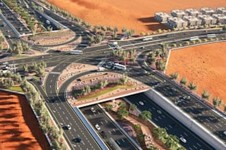 design 3d intersection streetscape,city road landscape,urban highway,revit model