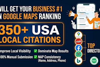 google maps SEO and manual USA local citations for top ranking
