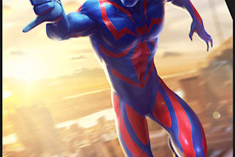 design superhero character illustration