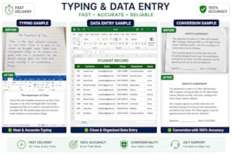 do accurate data entry, typing and ms excel work