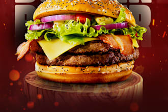 design professional burger restaurant posters