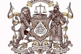 do vintage family crest and coat of arms logo with royal heritage