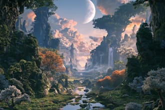 create a dreamy surreal or fantasy music album cover