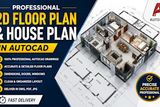 create autocad 2d plans and 3d architectural designs