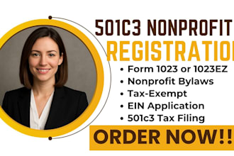 expertly register your nonprofit and prepare your 501c3 tax exempt application
