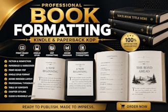 format and typeset your indesign manuscript for KDP and epub