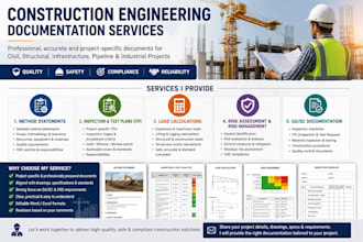 do risk assessment, method statement, inspection and test plan, load calculation