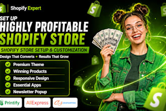 set up shopify store and shopify dropshipping store