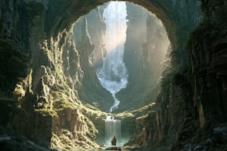 make a dreamy surreal or fantasy music album cover