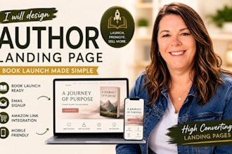 design an author landing page book launch landing page