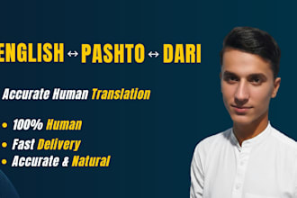 professionally translate english to dari and pashto
