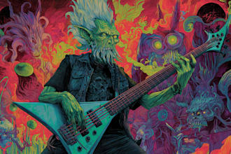draw stoner rock, heavy metal, psychedelic art