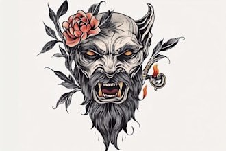 design a detailed artistic tattoo concept for your idea