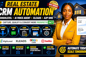 setup real estate crm ai automation ai agent xleads a2p sms blast ghl crm zoho