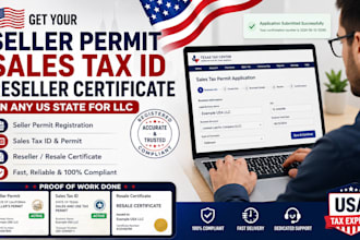 get your seller permit sales tax id reseller certificate in any US state for llc