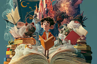design a professional cartoon book cover