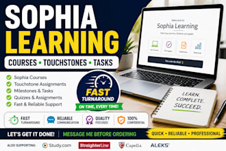 complete sophia learning courses, touchstones and tasks quickly