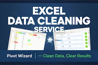 do excel data entry, cleaning, pivot tables,