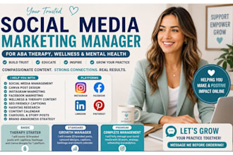 be your social media marketing manager for aba therapy wellness mental health