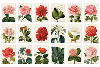 draw line art illustration botanical and flower beautifully