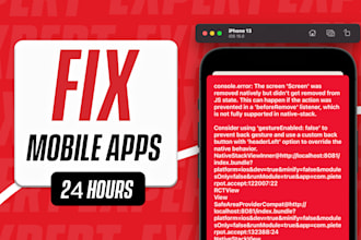 fix react native bugs and expo build errors fast