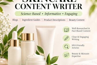 engaging skincare content, blogs and product descriptions
