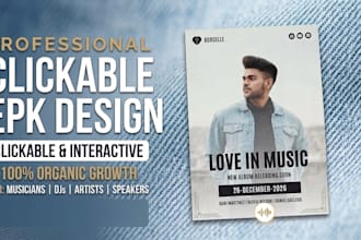 design creative clickable epk for musician, dj, artist, and speakers
