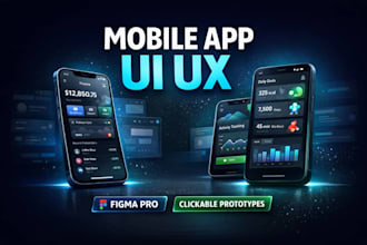 design creative mobile app UI UX in figma for ios android and saas apps
