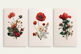create botanical illustration of flowers
