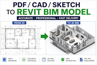 convert PDF, cad or sketch to a professional revit bim model