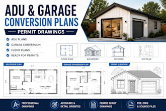 design adu plans and garage conversion plans for permits