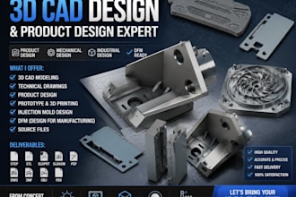 mechanical engineering part design, 3d product cad design, injection mold