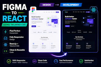 convert figma design to react website using tailwind CSS