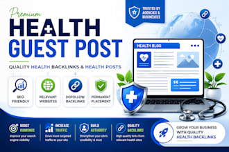 provide health guest post, health backlinks and health blog post