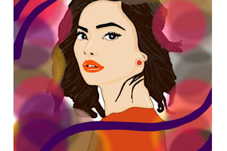 create a stunning digital portrait illustration for you