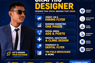 design professional dental, pharmacy, healthcare, medical flyer and poster