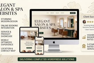 design a modern hair salon website, spa landing page, or beauty website