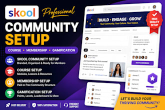 set up your skool community, course membership and gamification