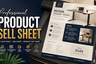 create a professional product sell sheet, sales onepager and product sheet