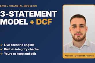 build a 3 statements financial model, dcf valuation, and forecast