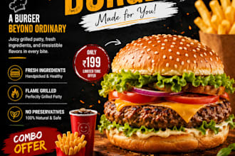 design a professional food poster for your restaurant